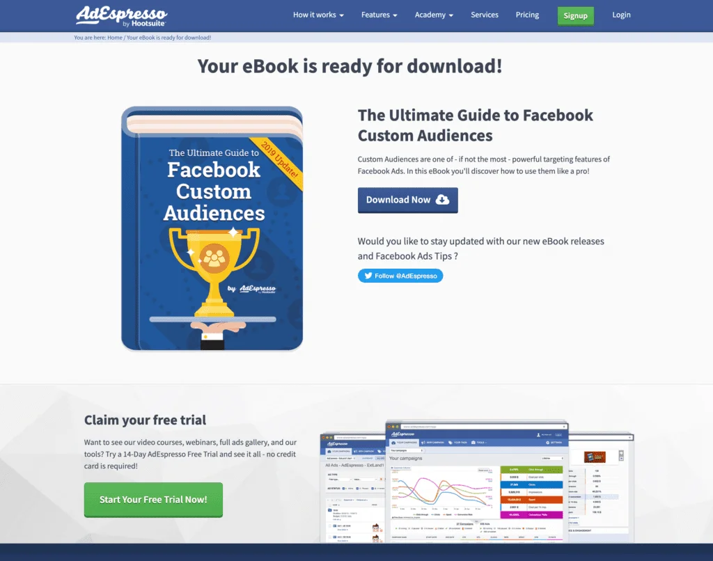 Guía para crear landing page que convierta (con ejemplos) 11 landing page de agradecimiento, landing page, paginas de aterrizaje, diseño, diseño web, clientes, conversión